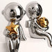 Set of 2pcs Nordic-Style Ceramic Astronaut Statue for Modern Home Decor