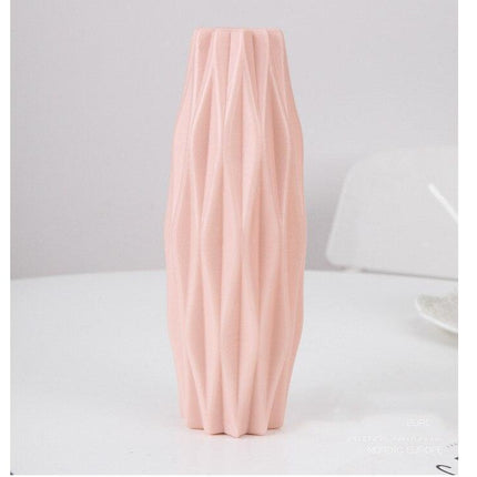 Elegant Ceramic-Finish Plastic Vase with Nordic Charm