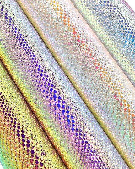 Iridescent Python Scale Holographic PU Fabric - Unleash Your Creative Potential