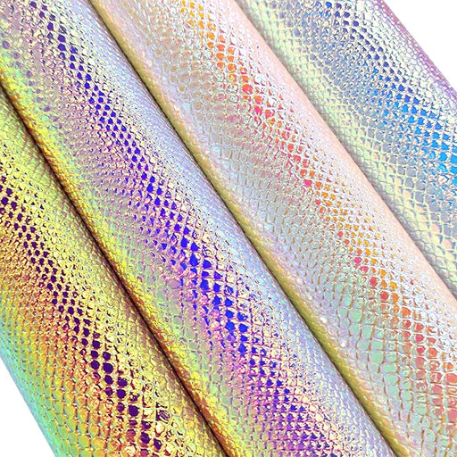 Sleek Serpent Scales Holographic Polyurethane Fabric - Unleash Your Imagination