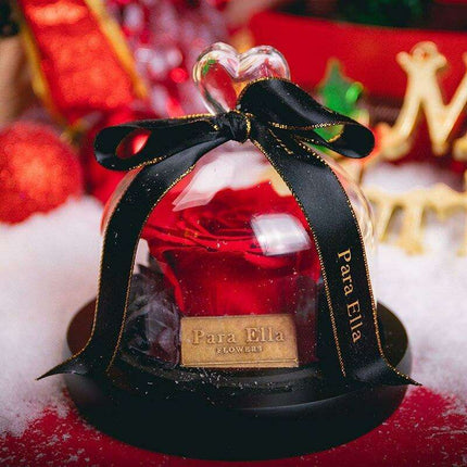 Timeless Floral Display - Preserved Rose Under Glass for Lasting Elegance