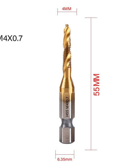 Precision Tap Set with Titanium Coating and Spiral Flute Design for Efficient Tapping and Chamfering