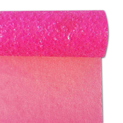 Glamorous Rose Pink Chunky Glitter Fabric Roll for Stunning Handbags and Accessories