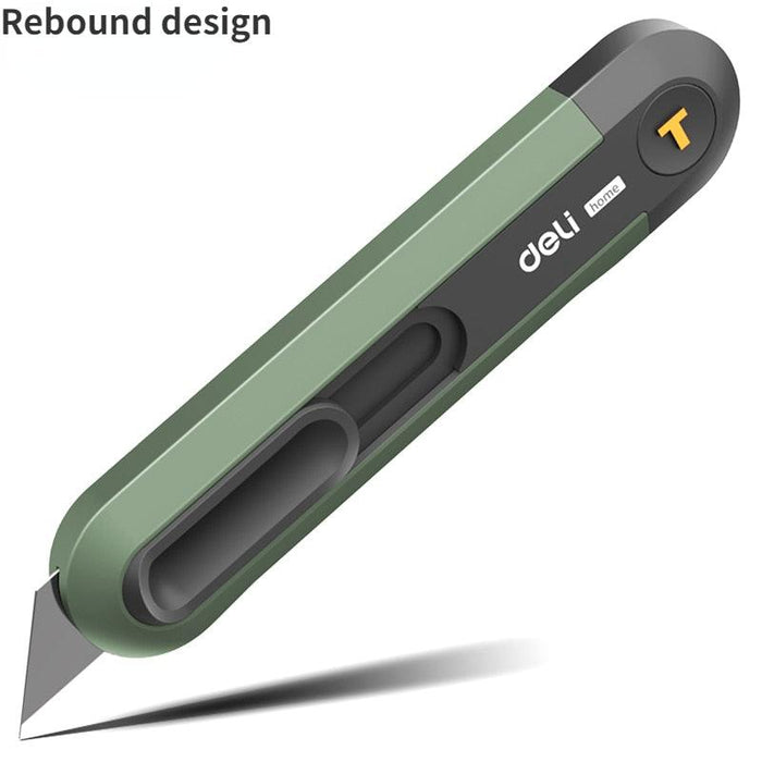 Effortless Precision Cutting: Deli Black SK2 Blade Utility Knife - Your Reliable Tool for Efficiency