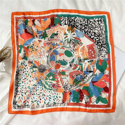 Elegant 70x70CM Printed Polyester Scarf for Timeless Style