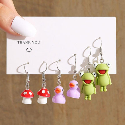 Playful Creatures Earring Set - A Fun Twist for Your Style