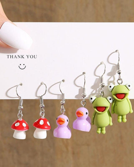 Playful Creatures Earring Set - A Fun Twist for Your Style