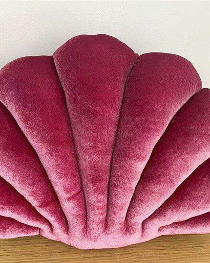 Elegant Velvet Sea Shell Bell Cushion - Luxe Home Decor Accent