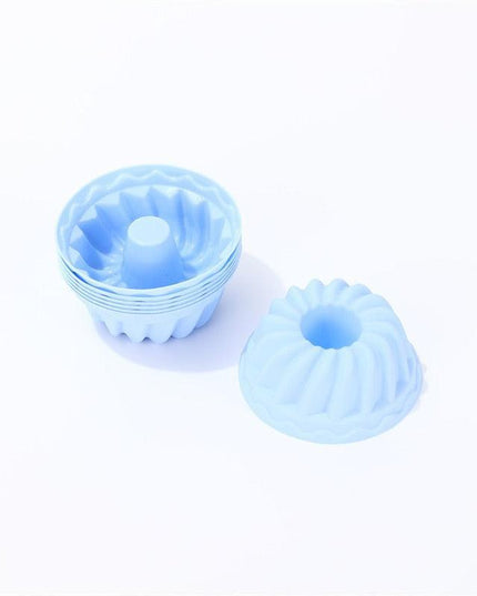 6-Pack Non-Stick Silicone Round Baking Molds for Cupcakes and Muffins