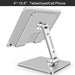 Aluminum Alloy Tablet Stand with 360° Rotating Holder and Phone Placement for Improved Viewing Experience