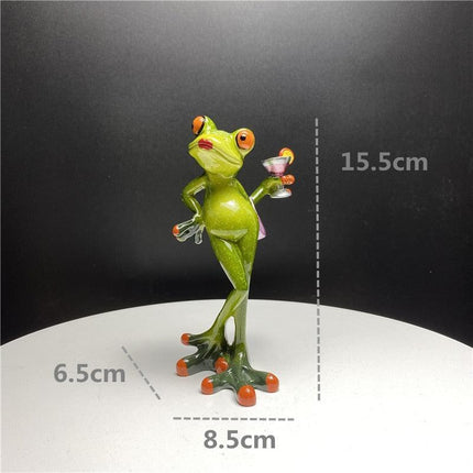 Whimsical Green Frog Resin Desk Ornament - Enchanting Home Decor
