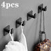 Sleek Black Wall Hook Organizer Set - Modern Storage Solution with Hassle-Free Installation