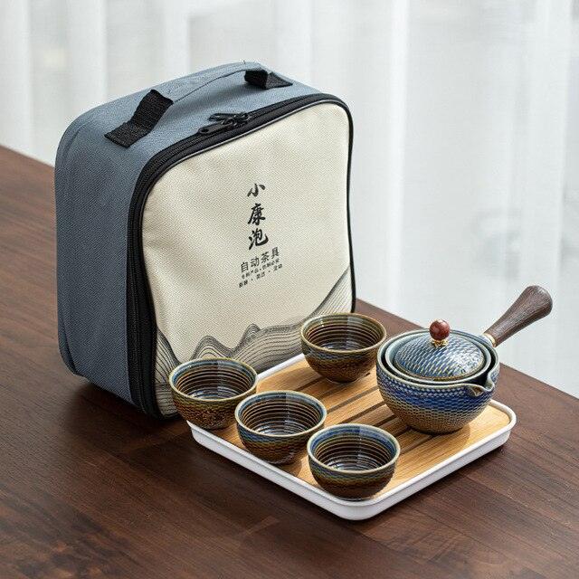 Portable Lazy Kung Fu Tea Set Tea Cup Teapot 360 Automatic Spinning Creative Tea Making Teaware Sets Chinese Tea Ceremony Gift