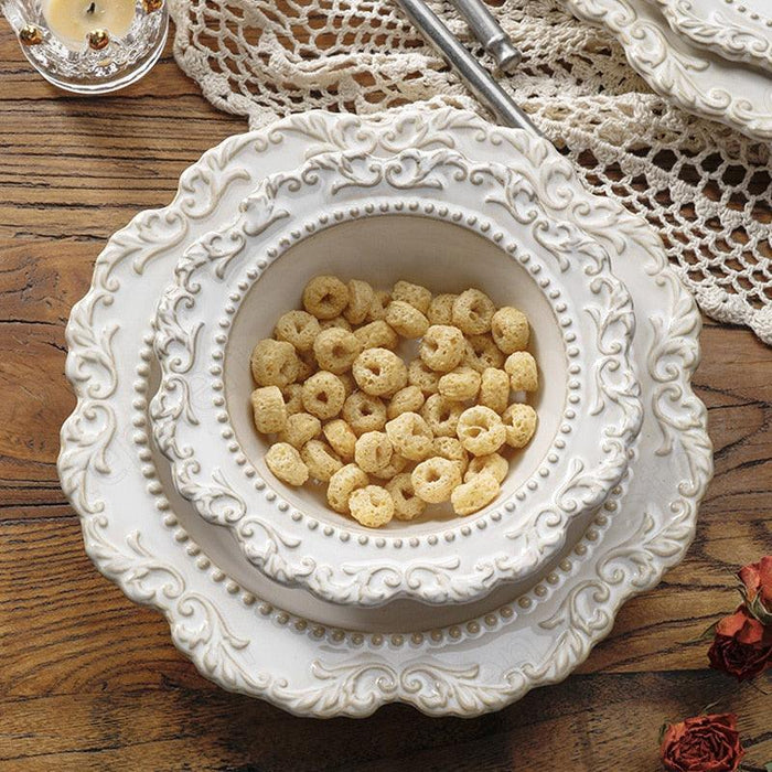 Baroque Vintage Ceramic Dinner Plate - Elegant Addition to Any Table Setting
