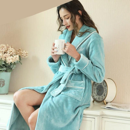 Luxurious Coral Fleece Flannel Robe for Ultimate Comfort