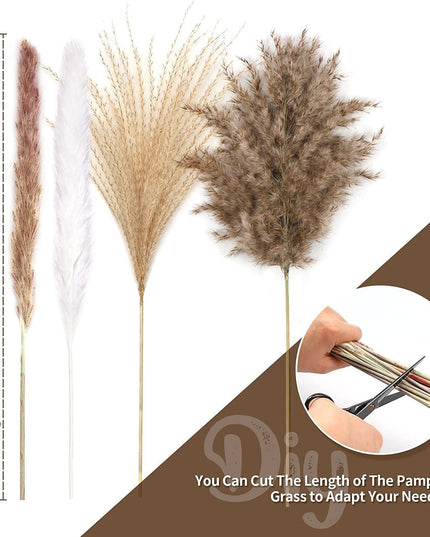 Dried Pampas Grass Bouquet - Elegant Rustic Decor for Homes and Weddings