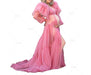 Pink Maternity Robe with Ruffles, Tiered Skirt, and Tulle Design