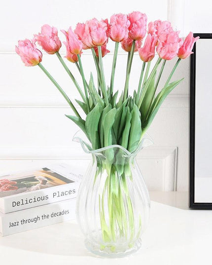 Chic Parrot Tulip Silk Floral Arrangement - 5-Piece Luxe Botanical Set