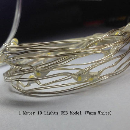 Glistening Golden Copper Wire LED Fairy Lights - Elevate Your Festive Atmosphere