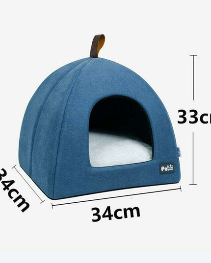 Cozy Velvet Winter Hideaway for Small Pets