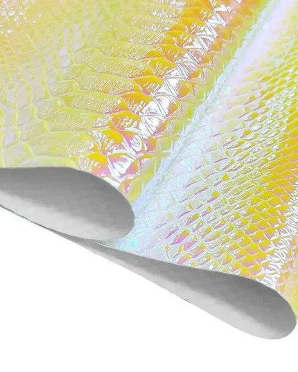 Iridescent Holographic Snakeskin PU Leather Craft Roll for Creative DIY Adventures