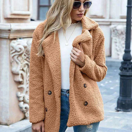 Chic Oversized Plush Faux Fur Teddy Coat - Women's Essential Outerwear