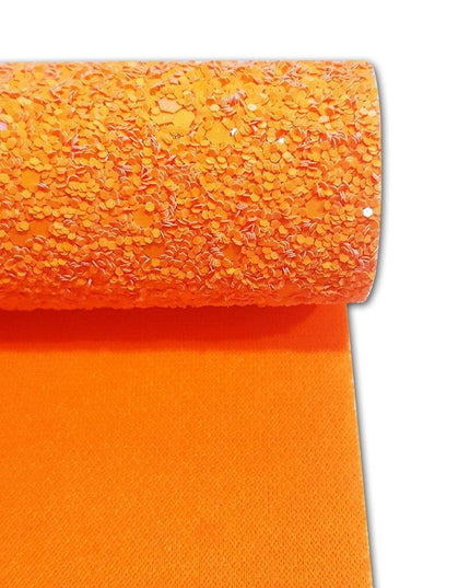 Glittering Orange Faux Leather Roll - Perfect Material for Chic DIY Creations