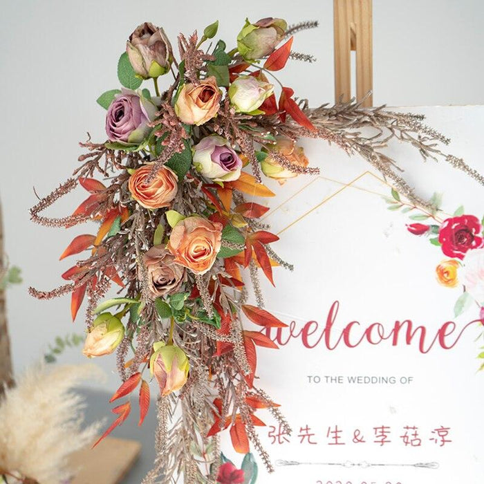 Romantic Dried Reed Pampas Grass Silk Floral Display for Wedding Decor