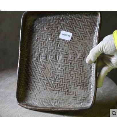 Serenity Zen Garden Handcrafted Wood-Fired Pottery Platter - Rustic Artisan Dinnerware