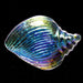 Rainbow Crystal Glass Dish with Electroplated Clear Gold Rim and Sea Animal Designs