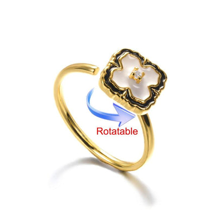 Elegant Four-Leaf Clover Stainless Steel Rings - A Touch of Luck and Style