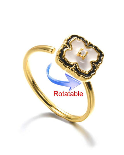 Elegant Four-Leaf Clover Stainless Steel Rings - A Touch of Luck and Style