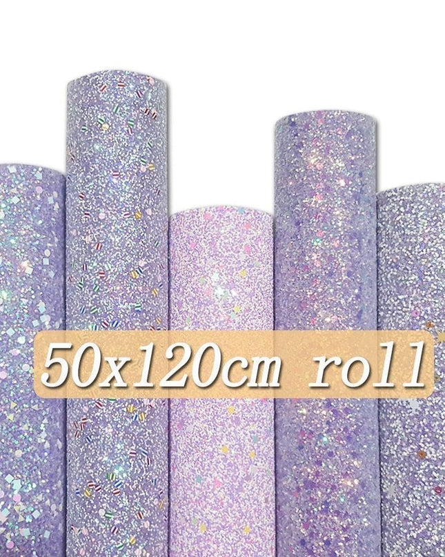 Glittering Purple Faux Leather Craft Kit for Creative Projects