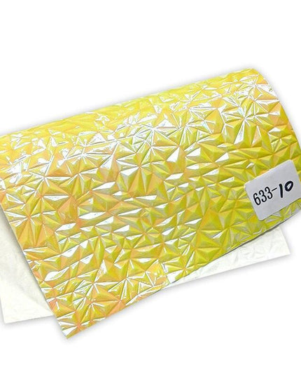 Crumpled Holographic Metallic Faux Leather Fabric Sheet for Creative DIY Endeavors