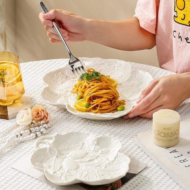 Artisan Crafted Grape Vine Ceramic Dinner Plate for Elegant Dining