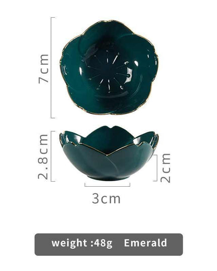 Elegant Cherry Blossom Ceramic Dishes for Seasoning and Trinket Display