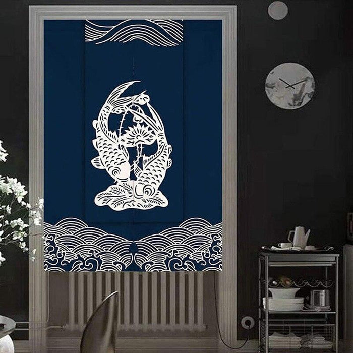 Japanese Koi Pattern Kitchen Door Curtain - Enhance Your Home Decor