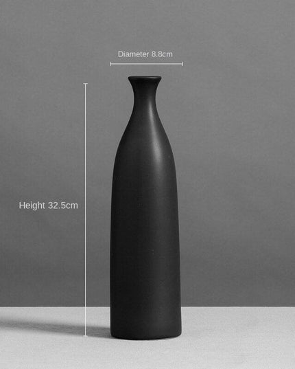 Elegant Tall Black Ceramic Vase - Available in Multiple Sizes for Stunning Decor