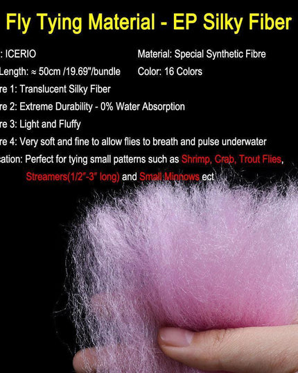 Vivid Synthetic Hair Fly Tying Material - High-Quality Fiber for Authentic Fly Designs