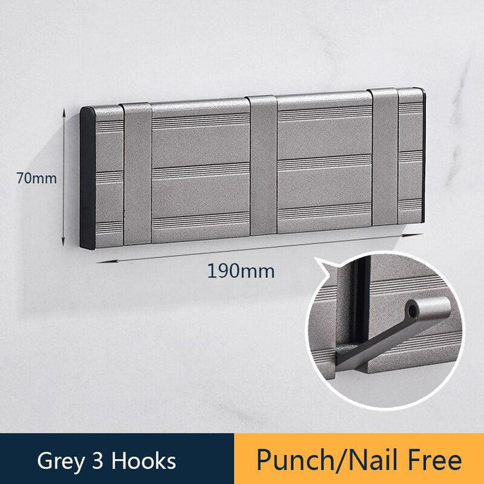 Stylish Grey Aluminum Wall Hooks for Modern Home Organization