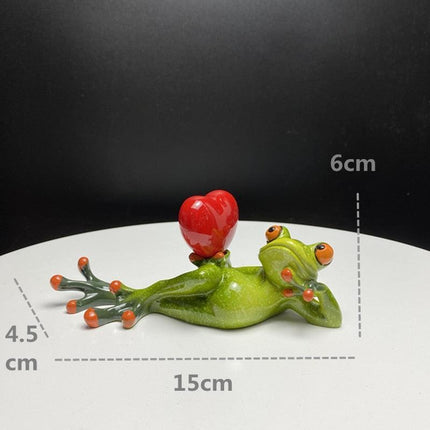 Whimsical Green Frog Resin Desk Ornament - Enchanting Home Decor