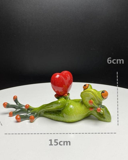 Whimsical Green Frog Resin Desk Ornament - Enchanting Home Decor