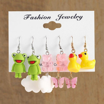 Playful Creatures Earring Set - A Fun Twist for Your Style