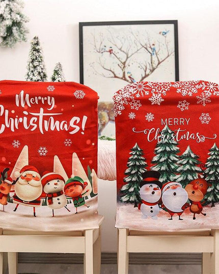 Whimsical Gnome-Themed Christmas Chair Cover - Festive Home Accent