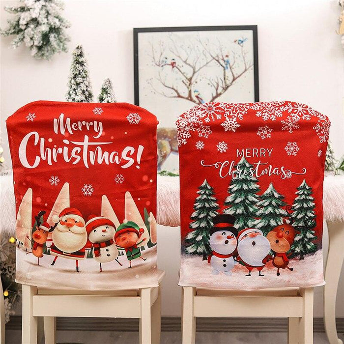 Whimsical Gnome-Themed Christmas Chair Cover - Festive Home Accent