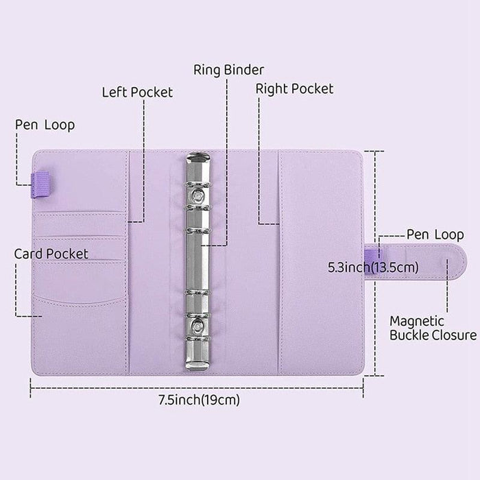 Elegant A6 Vegan Leather Organizer with Customizable Pages and Secure Zip Pockets for Seamless Planning