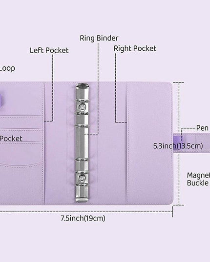 Elegant A6 Budget Planner Organizer with Customizable Loose-Leaf Pages and Secure Zippered Pockets - Stylish Financial Management Tool for Effortless Budgeting