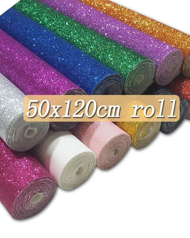 Lustrous Black and Gold Glitter Faux Leather Craft Sheet for Exceptional DIY Projects