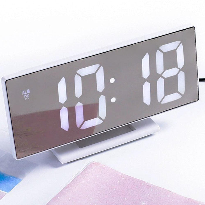 Curved Screen LED Digital Alarm Clock with Temperature and Snooze Function-Home Décor›Decorative Accents›Desk Décor›Clocks›Alarm Clocks-Très Elite-HKWC129-WhiteWhite-China-Très Elite