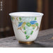 Elegant Crane Motif White Porcelain Tea Cup - Symbol of Longevity